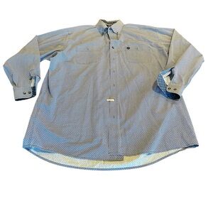 George Strait Wrangler Men's Blue Patterned Shirt Size 2XLT